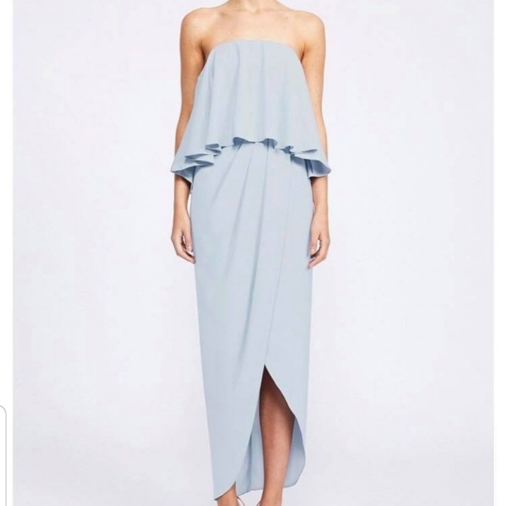Shona Joy Strapless blue dress